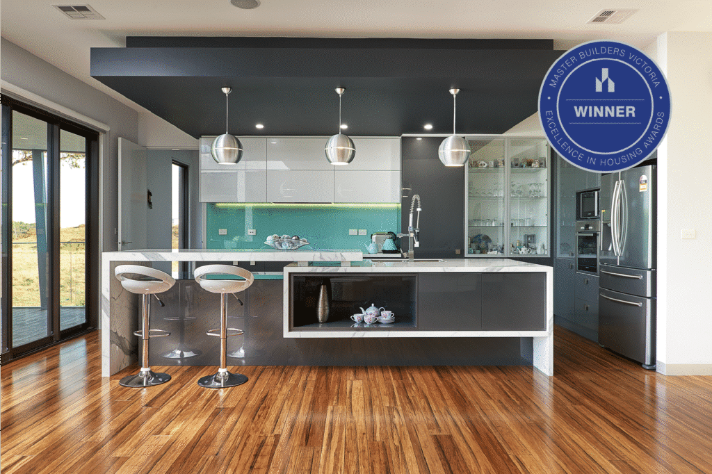 Elegant kitchen renovation in Melbourne with handleless cabinetry