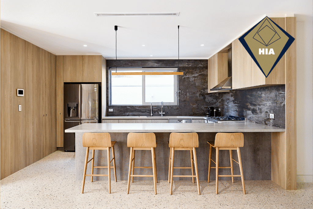 Melbourne kitchen renovation project featuring dark cabinetry