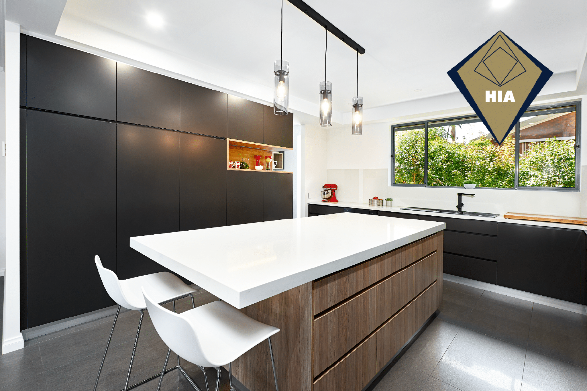 Renovated kitchen with natural light and subway tile backsplash