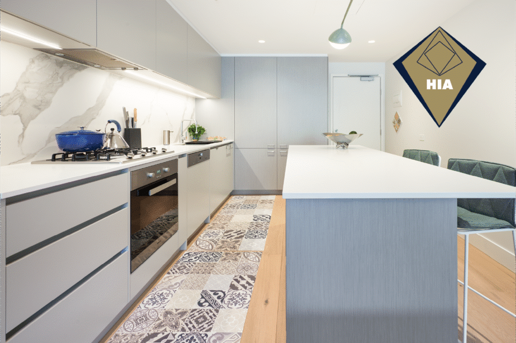 High-end kitchen renovation in Melbourne with seamless benchtop
