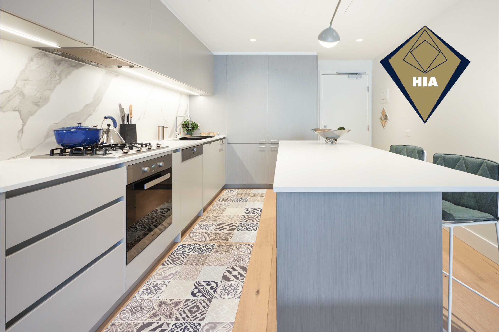 High-end kitchen renovation in Melbourne with seamless benchtop
